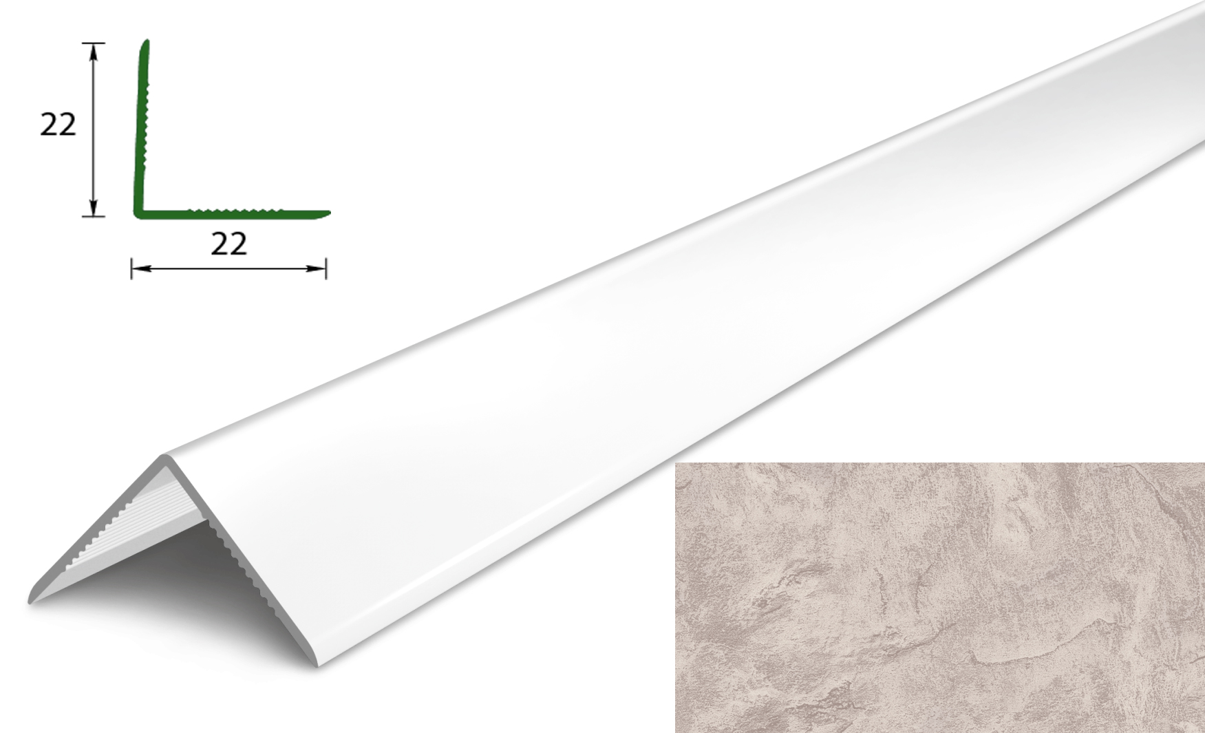 Угол пластик. Лофт св.-беж.  22*22 мм  2,7м Деконика 549