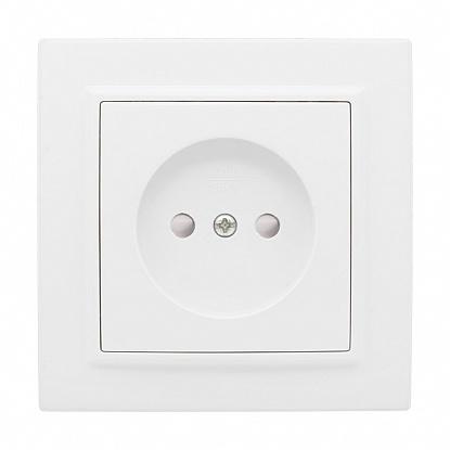 Розетка Минск скрытая б/з со шторками белая 250В 10А ERR10-022-100