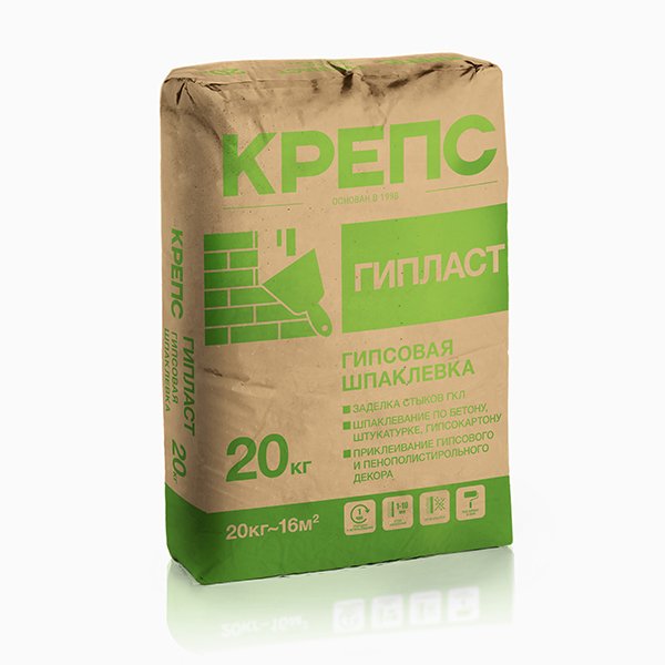 Шпатлевка гипсовая КРЕПС ГИПЛАСТ финишная белая 20,0кг