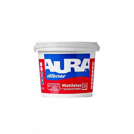 Краска моющая AURA Mattlatex База TR 0,9л для стен и потолков