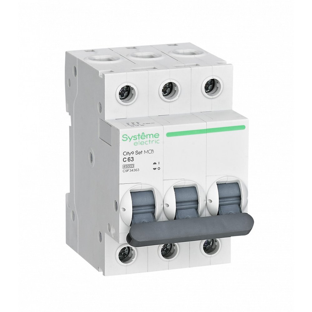 Выключатель автомат 3полюс 63А С 4.5кА City9 Systeme Electric C9F34363