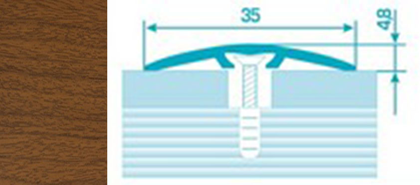 Порог ПС 04-3 90 шир 35мм орех  088 
