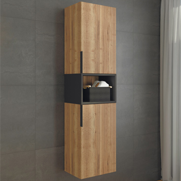 COMFORTY. Шкаф-колонна "Штутгарт-40" дуб тёмно-коричневый