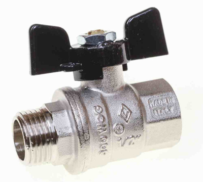 Кран шаровый 1/2" гш бабочка 307 Bugatti