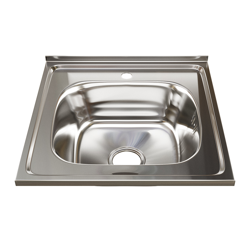 Мойка нержавейка накладная 50Х50 0,8мм с сифоном MIXLINE (527972)