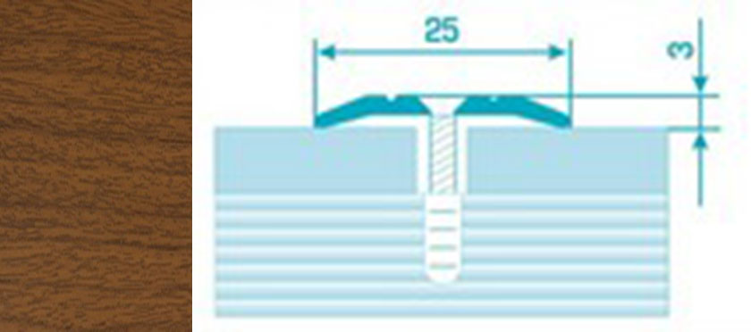 Порог ПС 01 180 шир 25мм орех 088