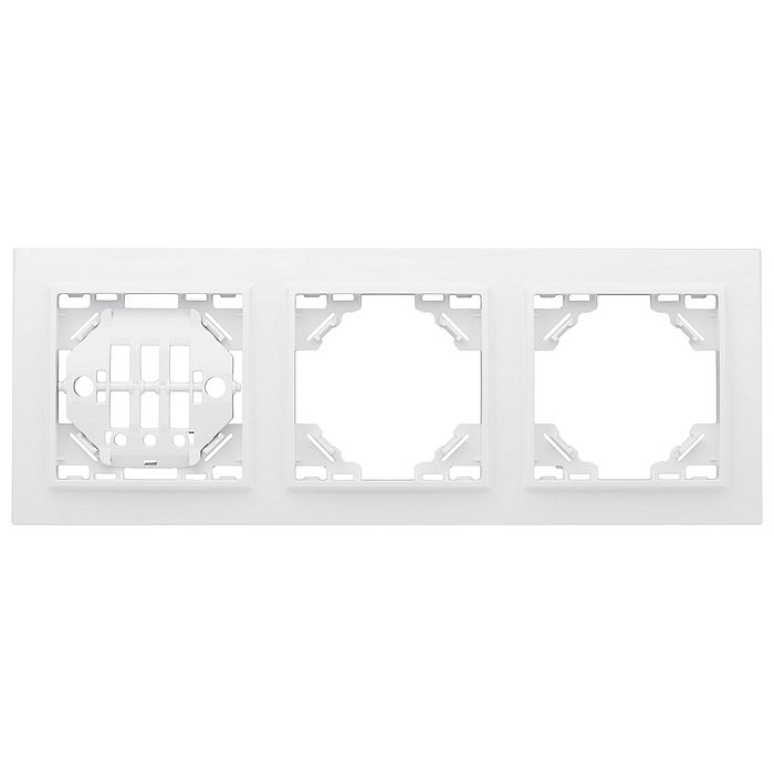 Рамка Минск 3 поста горизонт белая ERM-G-303-10