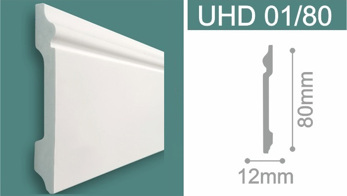 Дюропрофиль плинтус напольный  UHD-01/80 (длина 2,4м)