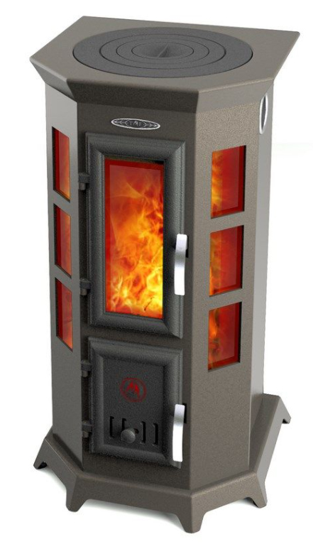 Печь-камин Статика Секста, 150м3, D120, ТМФ