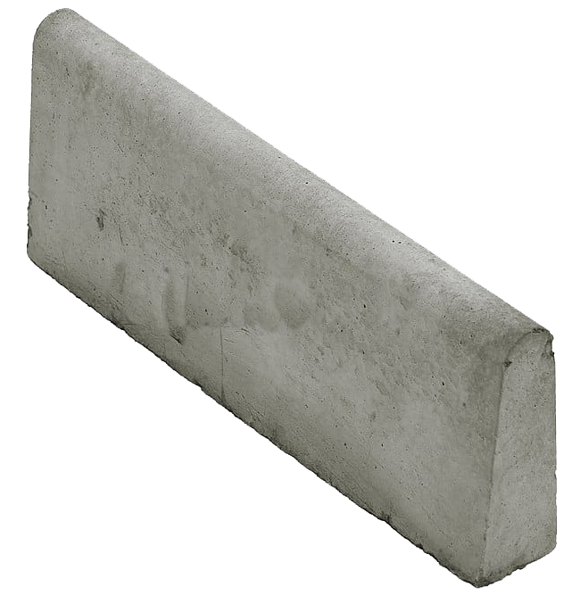 Плитка тротуарная Бордюр серый 1000*200*80 закругленный