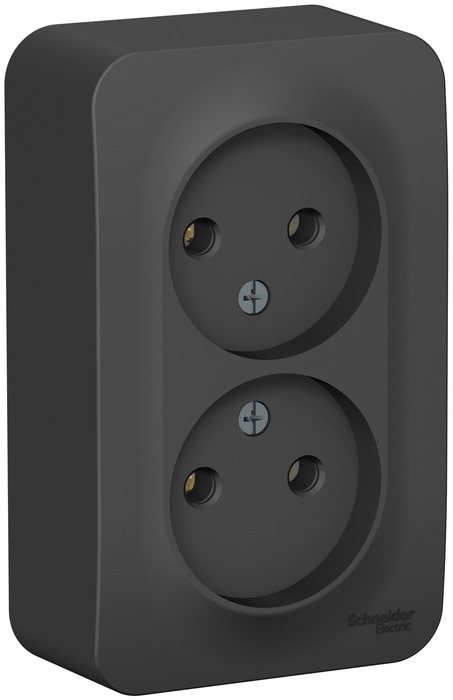 Розетка BLANCA двойная б/з наружн антрацит 250В 16А BLNRA000216