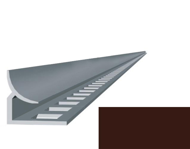 Профиль д/кафеля внутренн ПВХ, 9мм коричневый темный 2,7м 007