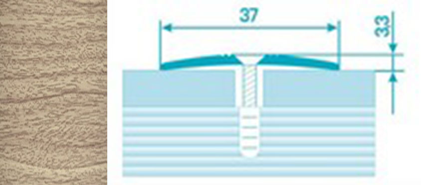 Порог ПС 03 90 шир 37мм дуб беленый 087