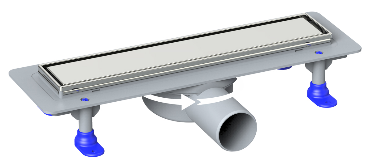 Трап душевой LORANTO PRIME SKALA, 60см бок. сток D-50, нерж. сталь под плитку, сух.гидрозатвор (8640) 