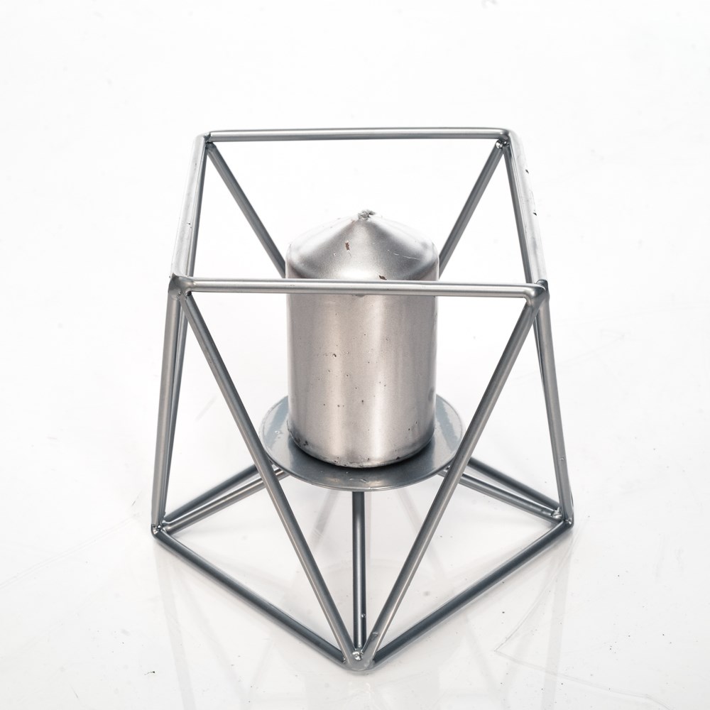 Подсвечник Лофт, металл, серебро, 607-39-S