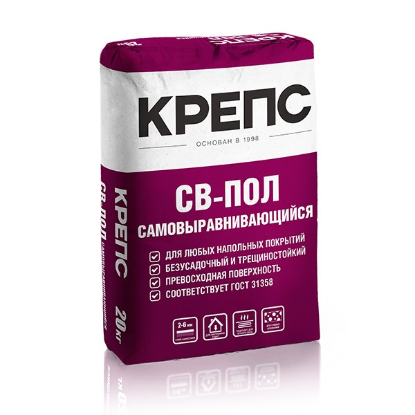Пол наливной  КРЕПС СВ-ПОЛ 20,0кг финишный, самовыравнивающийся