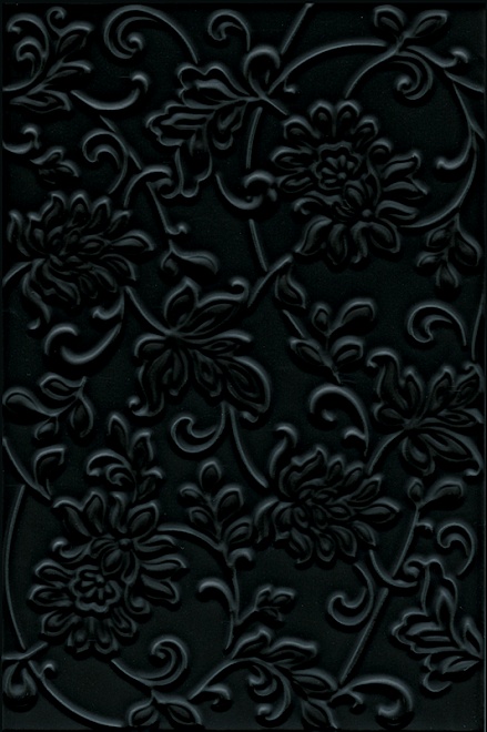 Плитка 200*300 KERAMA MARAZZI Аджанта цветы черный 8217