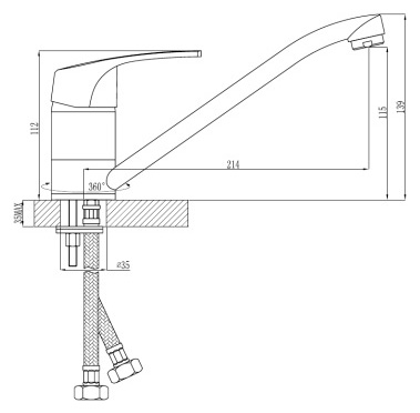 Смеситель кухня Россинка D40-21