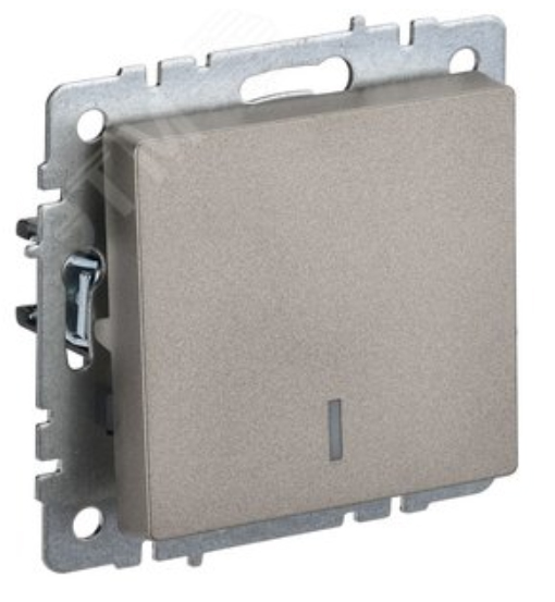 Выключатель BRITE 1клав с подсвет BR-V10-1-10-K37 механизм шампань