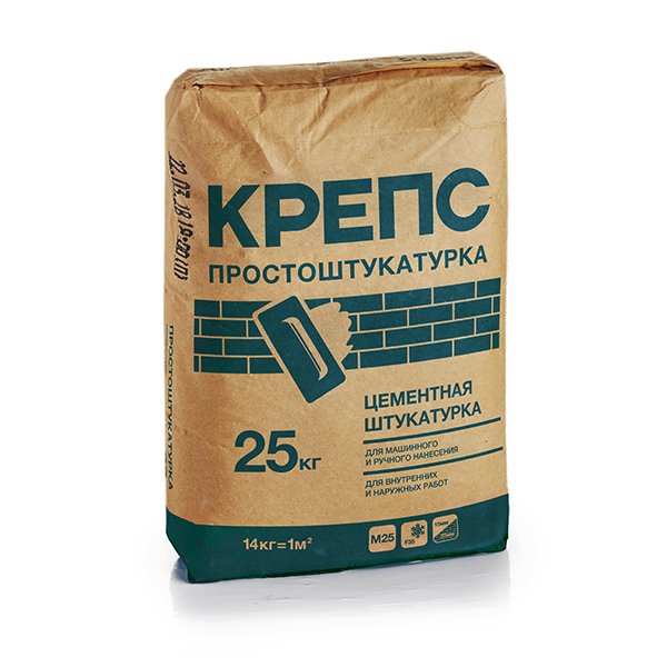 Штукатурка цементная  КРЕПС ПРОСТОШТУКАТУРКА 25кг 