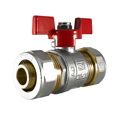 Кран шаровый для м/п труб 20*20 ц+ц STI