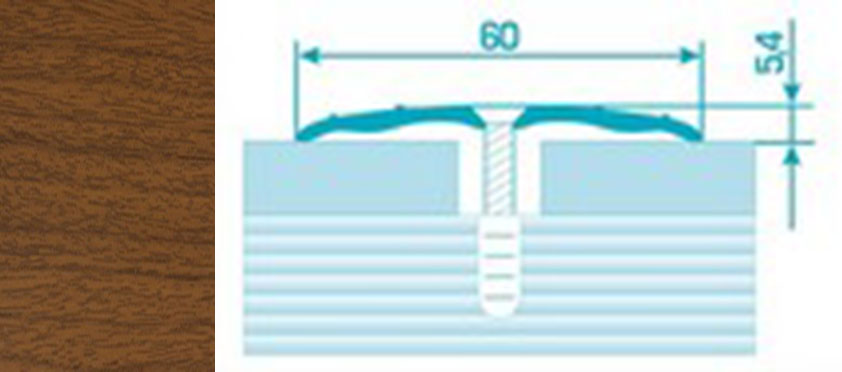Порог ПС 07 180 шир 60мм орех 088