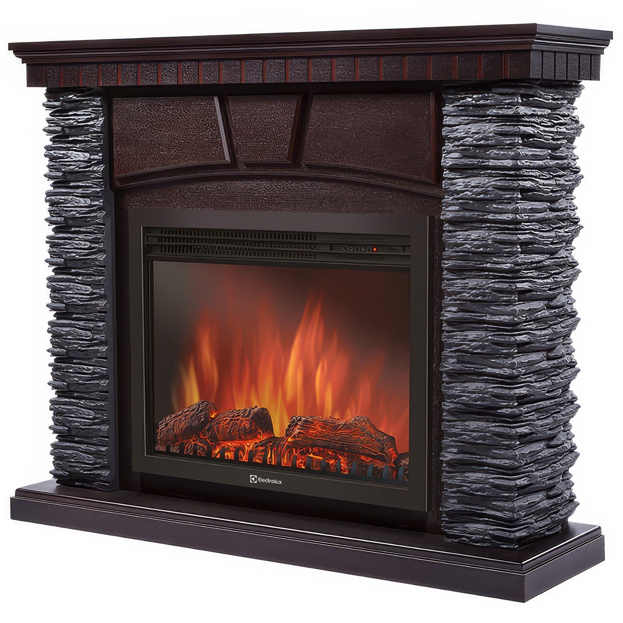 Портал для камина Porto 30, 1200х990х330мм, 53кг, камень черный, шпон венге, Electrolux