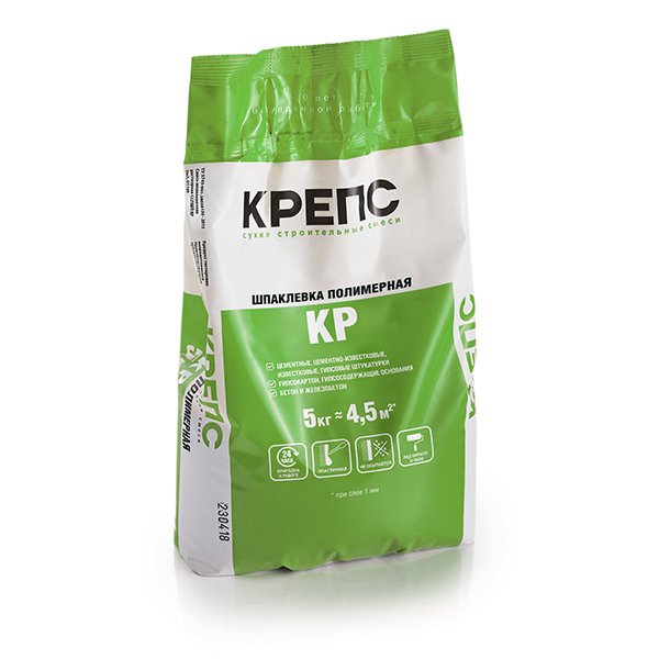 Шпатлевка полимерная Крепс КР финишная белая 5,0кг 