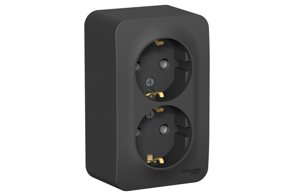 Розетка BLANCA двойная с/з наружн антрацит 250В 16А BLNRA010216