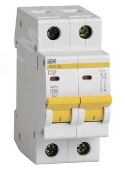 Выключатель автомат 2полюс 32А С ВА47-29 4,5кА MVA20-2-032-C IEK