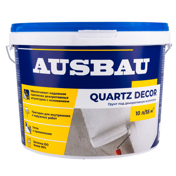 Грунтовка AUSBAU QUARTZ DECOR белая под декоративную штукатурку 15кг/10л