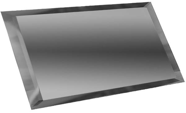 Плитка зеркальная прямоугольная графитовая с фацетом 10 мм 240*120 мм
