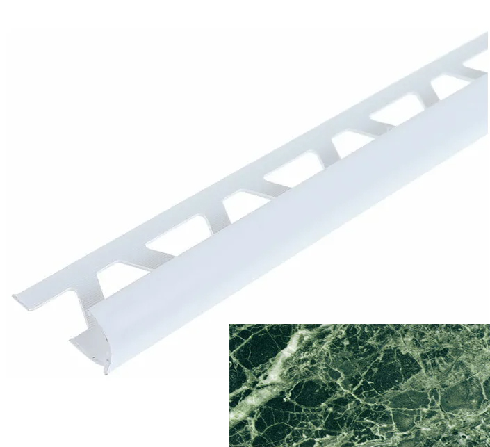 Профиль д/кафеля внешн ПВХ, 9мм зеленый мрамор 2,5м №107