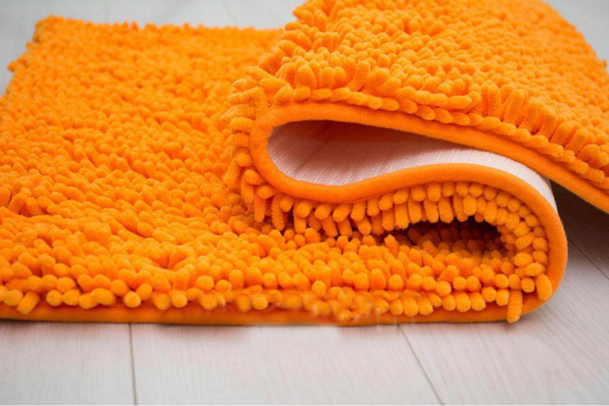 Коврик д/ванны 85*55 см Люкс microfibe оранжевый 2565/6