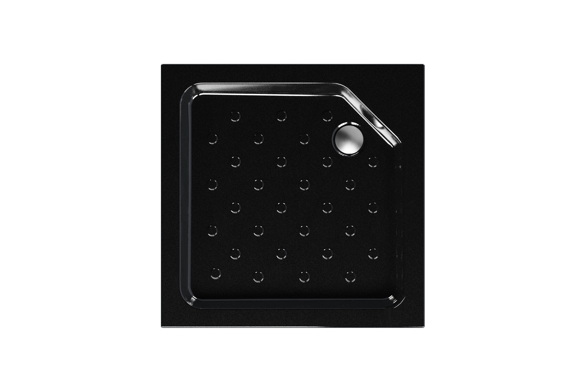 Душевой поддон акриловый квадрат 80*80*6 "Universal N" (каркас+экран) высота 16 см, ЧЁРНЫЙ