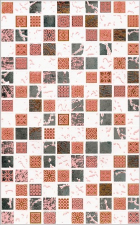 Плитка 250*400 Киров Таурус мозаика красн 341542 декор