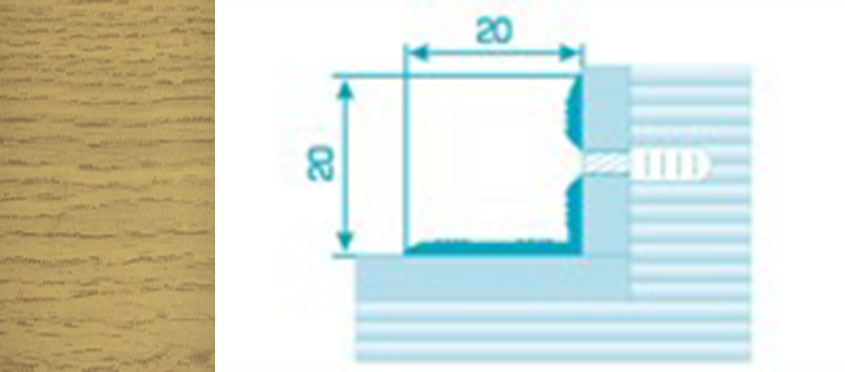 Порог ПУ 05-1 180 шир 20*20мм клен 085 угол внутренний