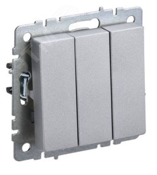 Выключатель BRITE 3клав BR-V30-0-10-K47 механизм алюминий