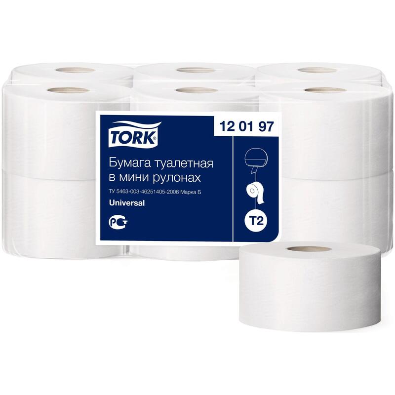 Туалетная бумага 1 слойная 200м Tork 120197