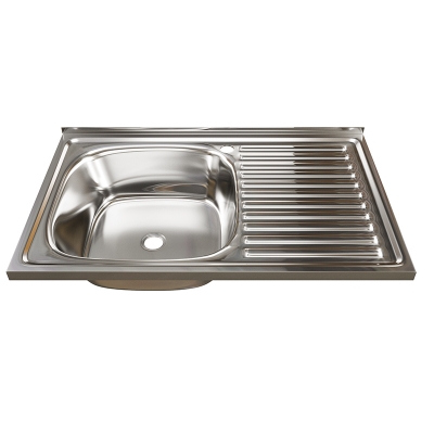 Мойка нержавейка накладная 80х50 левая 0,4мм MIXLINE (528172)