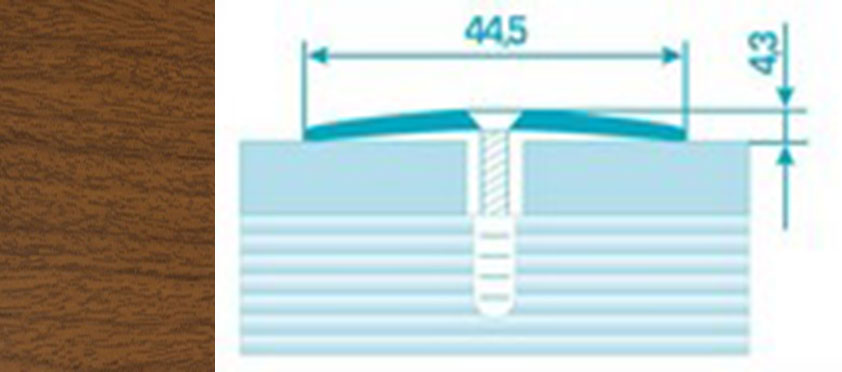 Порог ПС 04 90 шир 44,5мм орех 088