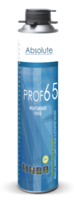 Пена монтажная Absolute PROF 65 професиональная 870мл. двойной клапан. Всесез. -10 °C до +35 °C.   