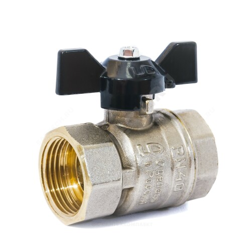 Кран шаровый 1/2 вн/вн бабочка никель LD Pride