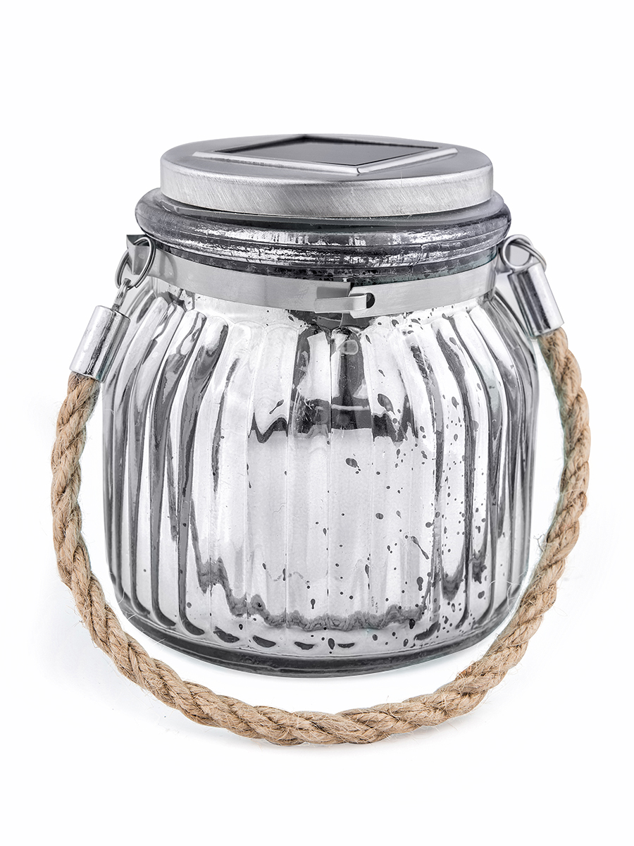 Светильник сад. на солнеч.батарее USL-M-211/GN120 SILVER JAR, тепл.бел.свет, IP44, UL-00003209