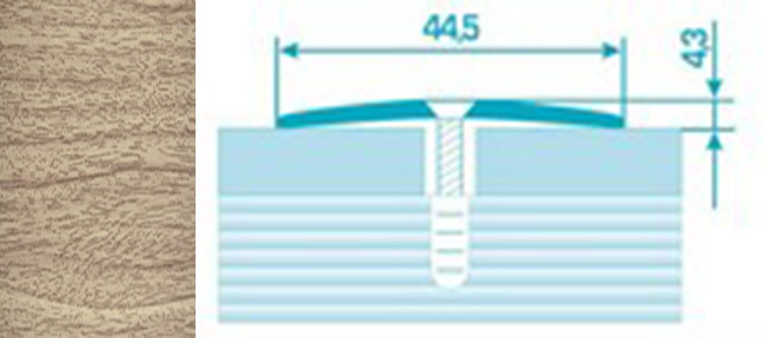 Порог ПС 04 90 шир 44,5мм дуб беленый 087