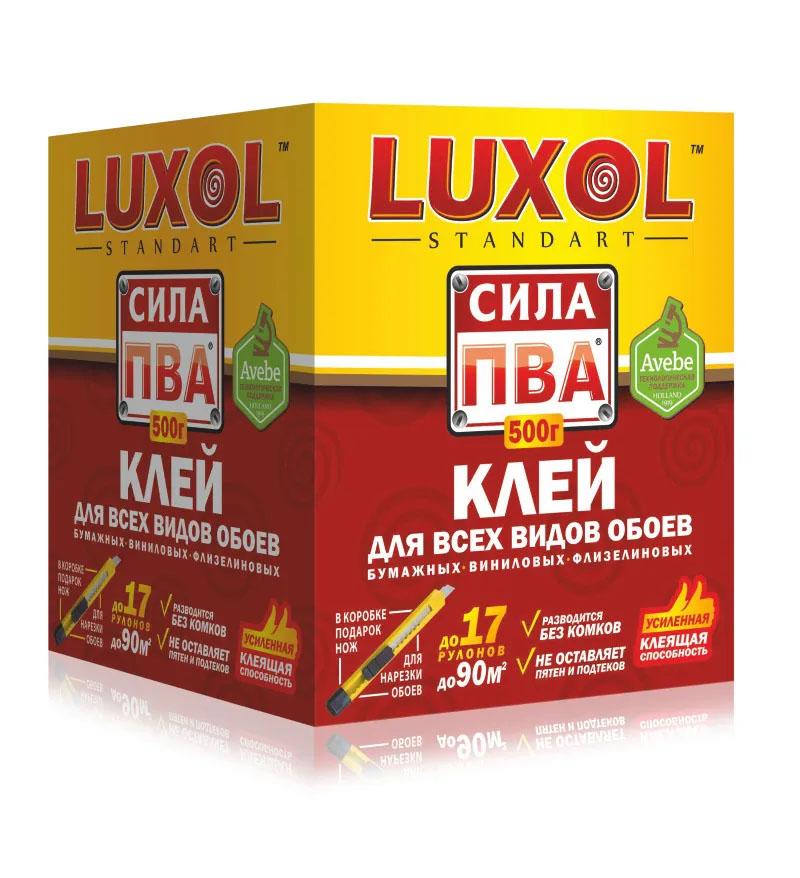 Клей обойный 500 гр.LUXOL сила ПВА д/всех видов обоев 