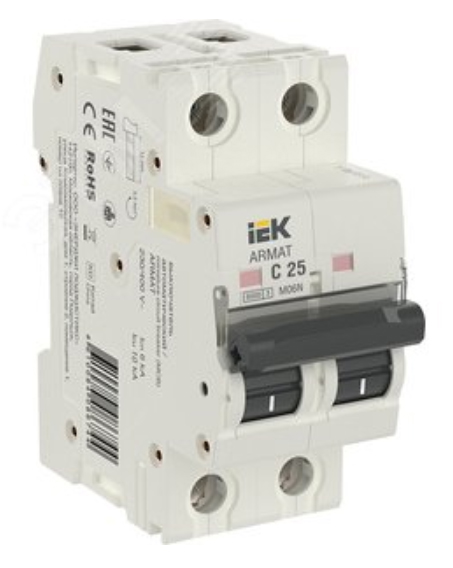 Выключатель автомат 2полюс 25А С ARMAT 6кА AR-M06N-2-C025 IEK