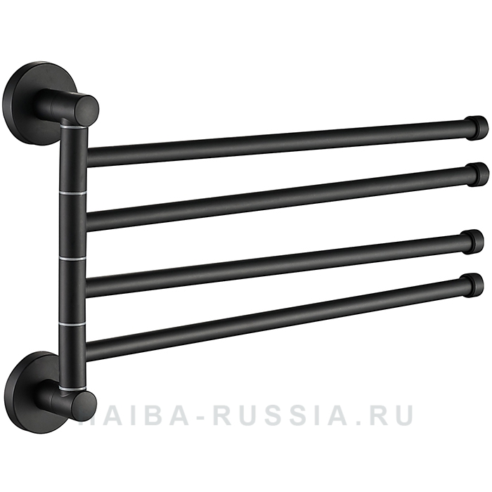 Полотенцедержатель 4-е рога черный HB8714 HAIBA