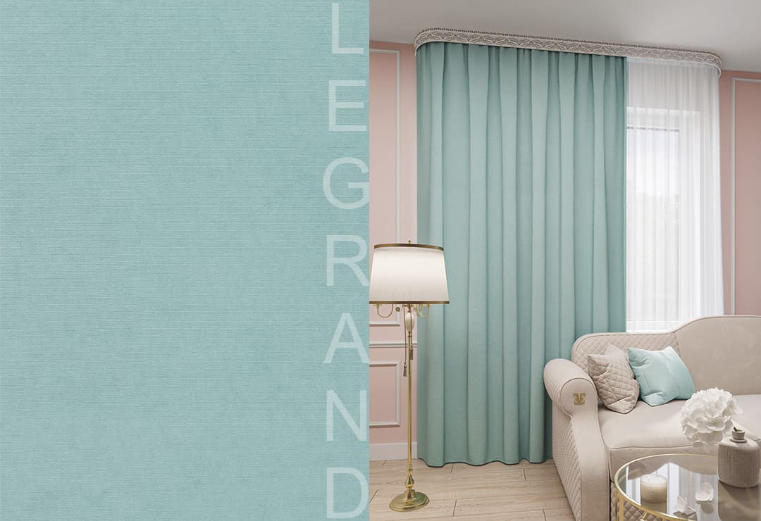 Портьерная штора Канвас мятный (150*260,280)