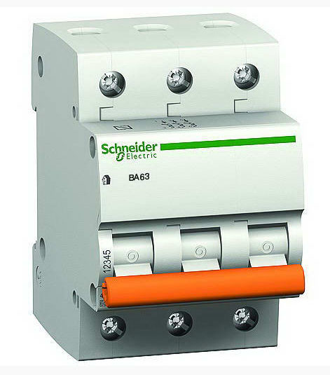 Выключатель автомат 3полюс 16А С ВА63 4.5кА Домовой Schneider Electric 11223